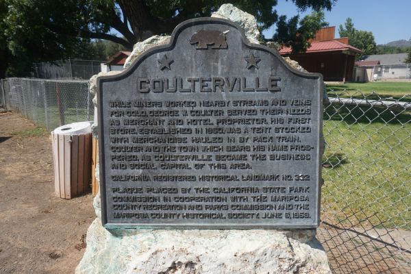[Picture of Coulterville historic plaque]